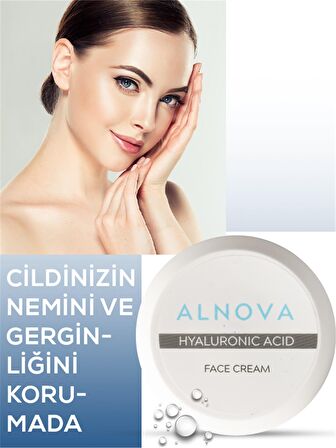 Alnova Hyaluronıc Acıd Tüm Cilt Tipleri İçin Su Bazlı Yağsız Nemlendirici Yüz Bakım Kremi 50 ml