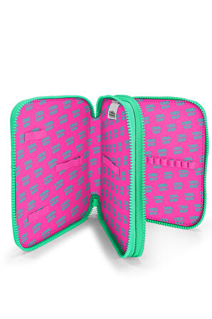 Coral High Kids Pembe Mor Renk Geçişli Çift Katlı Kalem Çanta 11137