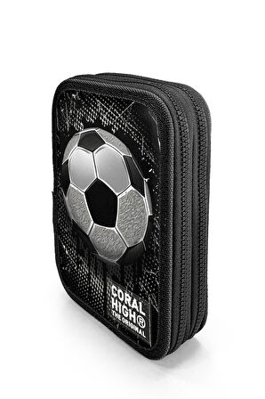 Coral High Kids Futbol Desenli Çift Katlı Kalem Çanta 11153  