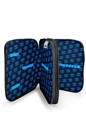 Coral High Siyah Drone Desenli Çift Katlı Kalem Çanta 11158