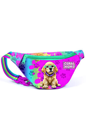 Coral High Kids Mor Pembe Köpek Desenli Bel Çantası 11525