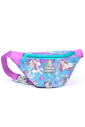Coral High Kids Mor Pembe Unicorn Deniz Kızı Desenli Bel Çantası 11533