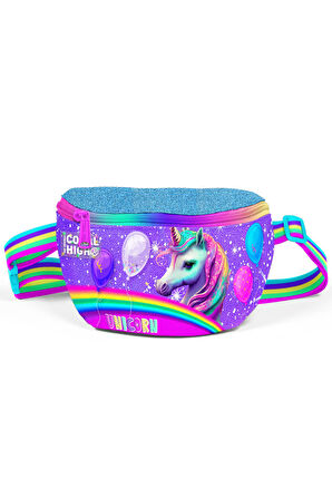 Coral High Kids Mor Pembe Simli Unicorn Desenli Bel Çantası 11555