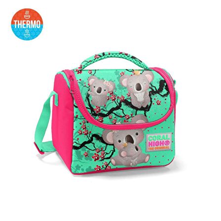 Coral High Kids Su Yeşili Neon Mercan Koala Desenli Thermo Beslenme Çantası 11713