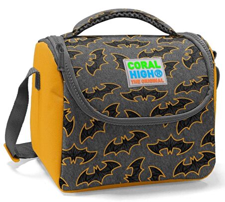 Coral High Siyah Yarasa Desenli Erkek Çocuk Isı Yalıtımlı Beslenme Çantası