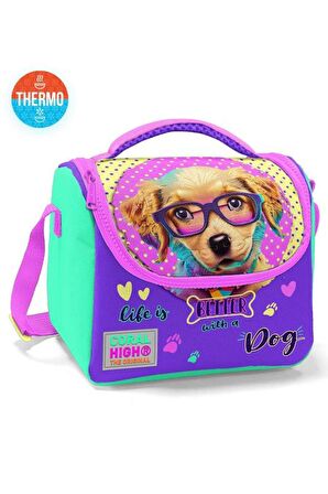 Coral High Kids Sarı Pembe Sevimli Köpek Desenli Thermo Beslenme Çantası 11752