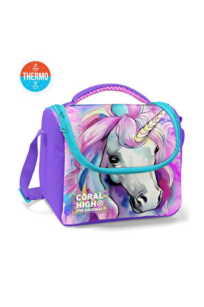 Coral High Unicorn Desenli Beslenme Çantası