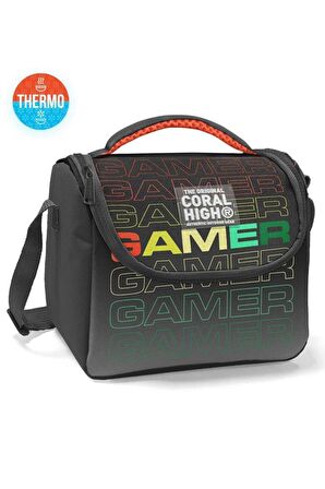 Coral High Thermo Beslenme Çantası Siyah Gri Gamer Desenli 11780