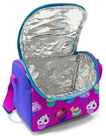 Coral High Kız Çocuk Lavanta Mor Cupcake Okul Beslenme Çantası - Isı Yalıtımlı