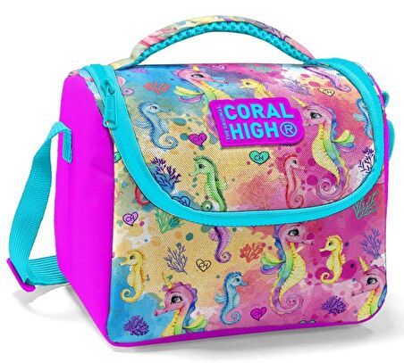 Coral High Kız Çocuk Pembe Denizatı Okul Beslenme Çantası - Thermo Yalıtımlı