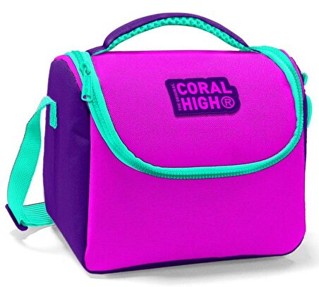 Coral High Mor Pembe Kız Çocuk Okul ve Günlük Beslenme Çantası - Isı Yalıtımlı