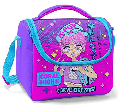 Coral High Mor Pembe K-Pop Kız Çocuk Beslenme Çantası