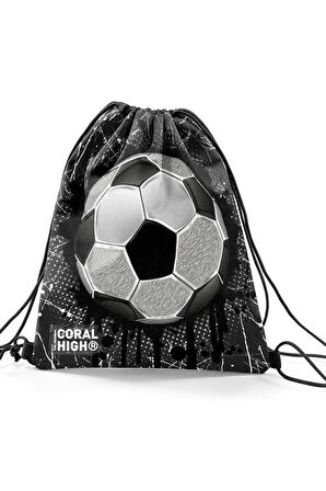 Coral High Kids Futbol Desenli İpli Büzgülü Sırt Çantası 12654