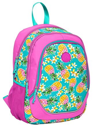 Yaygan Kids Ananas Desenli Pembe/Yeşil İlkokul Sırt Çantası (13971-Kız Çocuk)