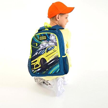 Coral High Büyük Boy Okul Sırt Çantası Araba Desenli 14406
