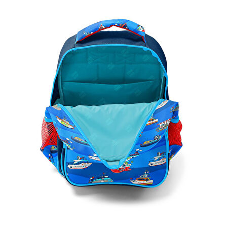 Coral High Kids Lacivert Mavi Gemi Desenli Üç Bölmeli Okul Sırt Çantası 14416