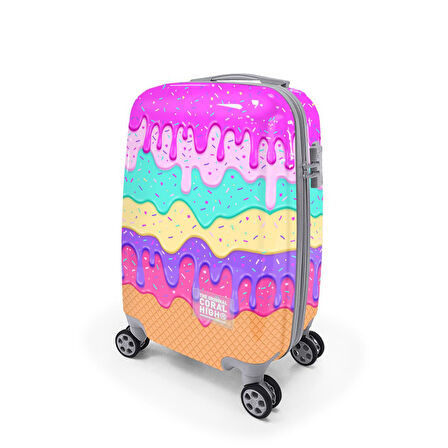 Coral High Renkli Desenli Kabin Boy Valiz (50cm) 16539