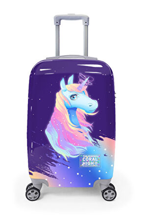 Coral High Unicorn Desenli Kabin Boy Valiz (50cm) 16540