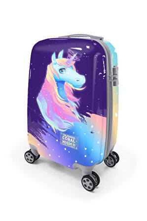 Coral High Unicorn Desenli Kabin Boy Valiz (50cm) 16540