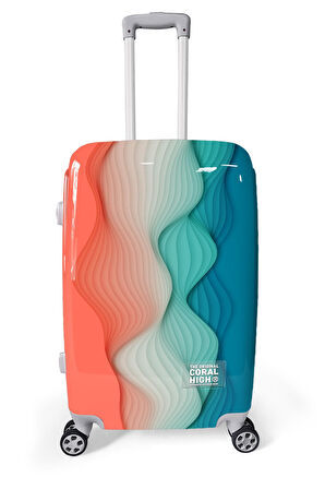 Coral High Renkli Desenli PC Orta Boy Valiz (60cm) 16802