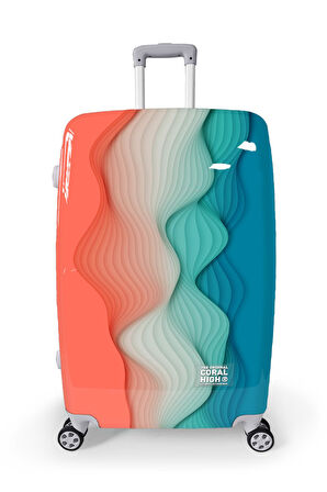Coral High Renkli Desenli PC Büyük Boy Valiz (70cm) 16803