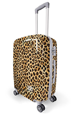 Coral High Kahverengi Leopar Desenli PC Orta Boy Valiz (60cm) 16842