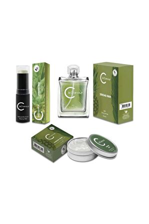 Cle D'Amour 3 lü Erkek Parfüm Seti 50 ml - Strong Man (Fougère/Aromatik) Men- Vegan