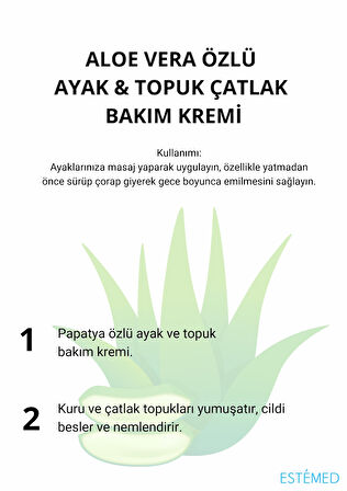 Estemed Ayak & Topuk Çatlak Bakım Kremi & Foot&Heel Crack Care Cream With Aloe Vera 50 ml