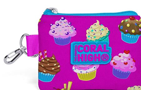 Coral High Cupcake Desenli Bozuk Para Çantası - Kız Çocuk