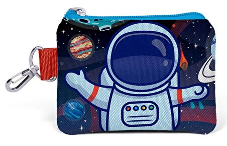 Coral High Mavi Astronot Baskılı Bozuk Para Çantası - Erkek Çocuk
