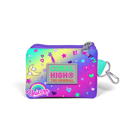 Coral High Kids Lavanta Su Yeşili Unicorn Desenli Bozuk Para Çantası 21829