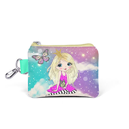 Coral High Kids Pembe Su Yeşili Unicornlu Kız Desenli Bozuk Para Çantası 21833