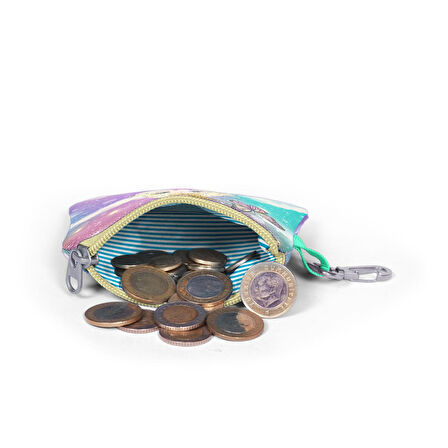 Coral High Kids Pembe Su Yeşili Unicornlu Kız Desenli Bozuk Para Çantası 21833