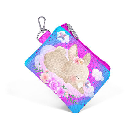 Coral High Kids Mavi Pembe Tavşan Desenli Bozuk Para Çantası 21836