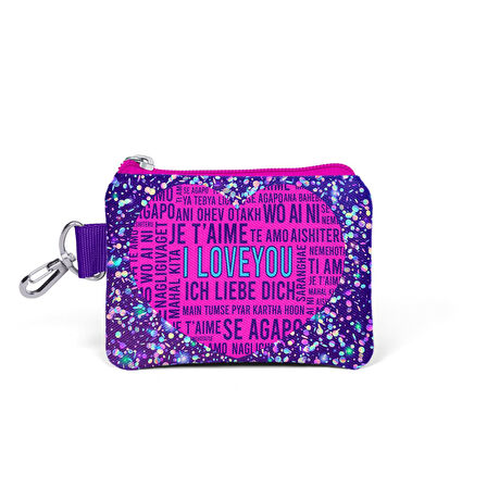 Coral High Kids Mor Mavi Pembe Kalp Desenli Bozuk Para Çantası 21840