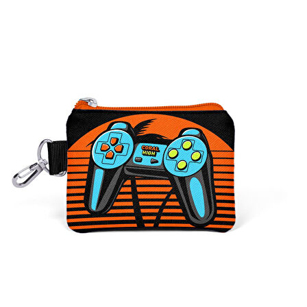 Coral High Kids Gri Turuncu Gamer Desenli Bozuk Para Çantası 21846