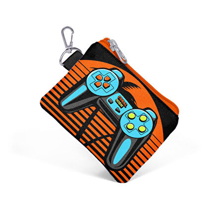 Coral High Kids Gri Turuncu Gamer Desenli Bozuk Para Çantası 21846