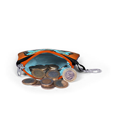 Coral High Kids Gri Turuncu Gamer Desenli Bozuk Para Çantası 21846