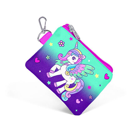 Coral High Kids Mor Su Yeşili Unicorn Desenli Bozuk Para Çantası 21869