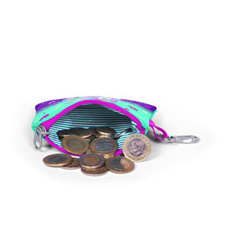 Coral High Kids Mor Su Yeşili Unicorn Desenli Bozuk Para Çantası 21869