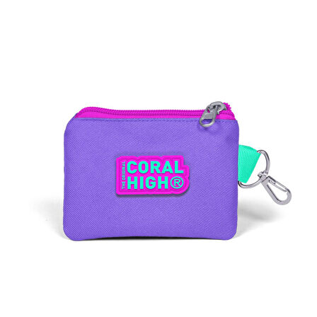 Coral High Kids Açık Pembe Mor Unicornlu Prenses Desenli Bozuk Para Çantası 21871