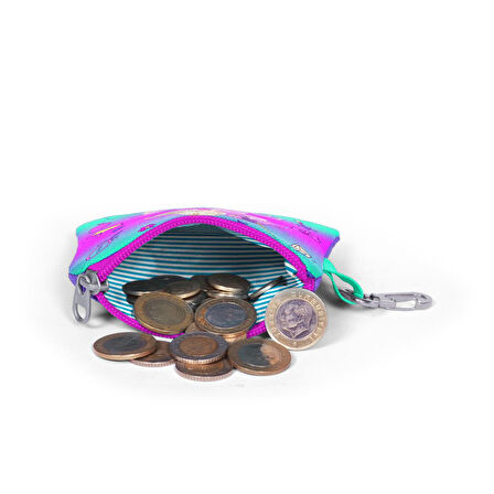 Coral High Kids Açık Pembe Mor Unicornlu Prenses Desenli Bozuk Para Çantası 21871