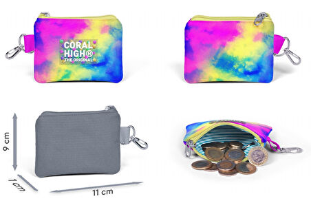 Coral High Renkli Batik Bozuk Para Çantası - Kız Çocuk