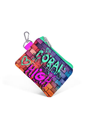 Coral High Pembe Lacivert Grafiti Yazılı Thermo Beslenme Çantası Bozuk Para Çantası 21898