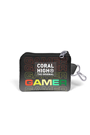 Coral High Siyah Gri Gamer Desenli Bozuk Para Çantası 21909