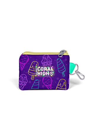 Coral High Kids Mor Pembe Dondurma Desenli Bozuk Para Çantası 21914