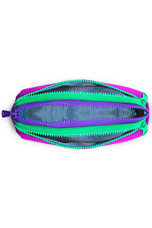 Coral High Kids Pembe Mor Renk Geçişli Üç Bölmeli Kalem Çantası 22062