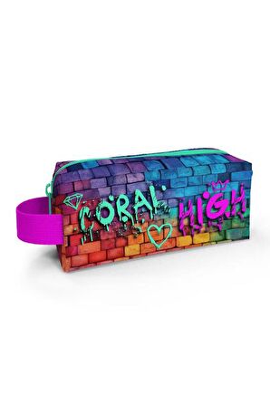 Coral High Kids Pembe Lacivert Grafiti Yazılı Kalem Çantası 22069