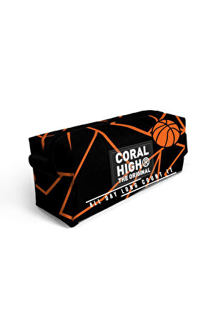 Coral High Kids Turuncu Siyah Basketbol Kalem Çantası 22079