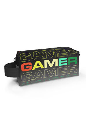 Coral High Kids Siyah Gri Gamer Desenli Kalem Çantası 22080